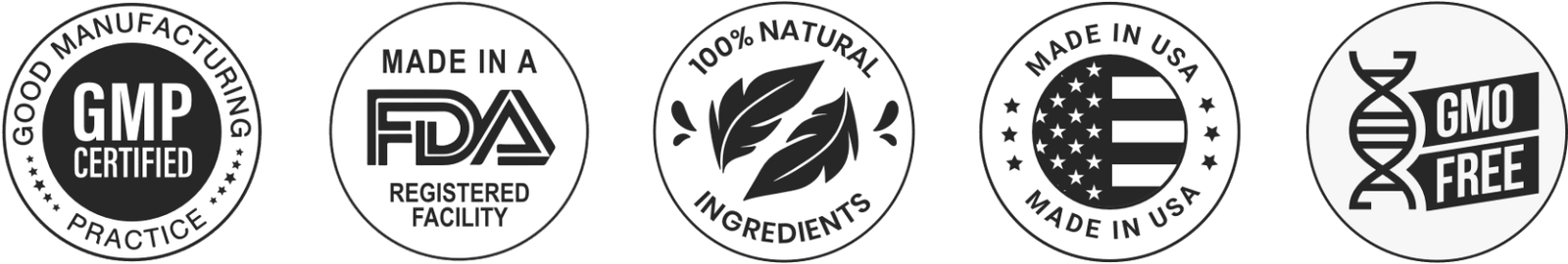 Official Certified: FDA Registered, GMP Certified, Made in USA, 100% Natural